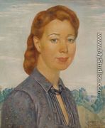 Portrait of Jadwiga Grobicka - Ludomir Slendzinski