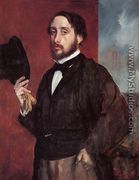 Self-Portrait: Degas Lifting His Hat - Edgar Degas