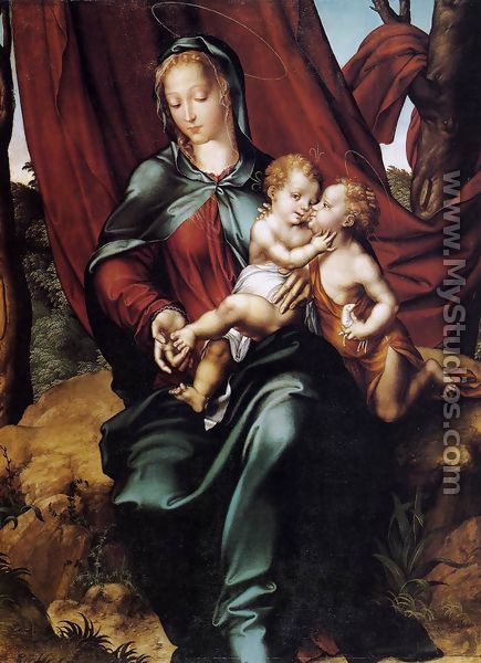 Virgin and Child with the Infant St John the Baptist c. 1550 - Luis de Morales