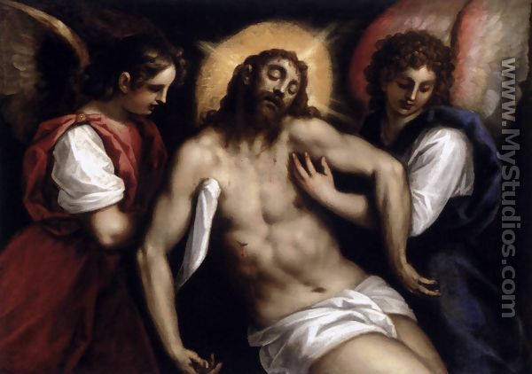 The Dead Christ with Two Angels c. 1600 - Jacopo d