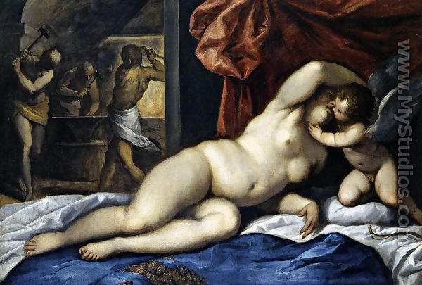 Venus and Cupid at Vulcan