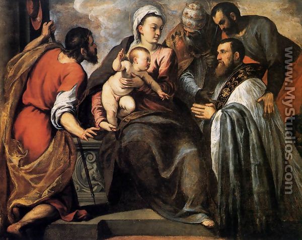 Virgin and Child with Saints 1580-81 - Jacopo d