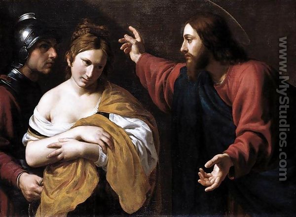 Christ and the Woman Taken into Adultery - Alessandro Turchi (Orbetto)