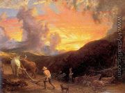 Ploughing at Sunset - Samuel Palmer
