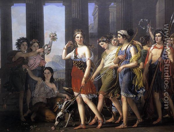 The Fair Anthia Leading her Companions to the Temple of Diana in Ephesus 1820 - Joseph Paelinck