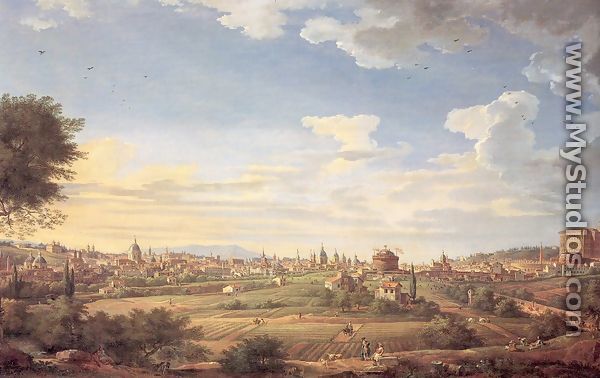 View of Rome from Mt. Mario, In the Southeast 1749 - Giovanni Paolo Pannini