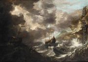 Shipping in a Tempest off a Rocky Coast - Bonaventura, the Elder Peeters