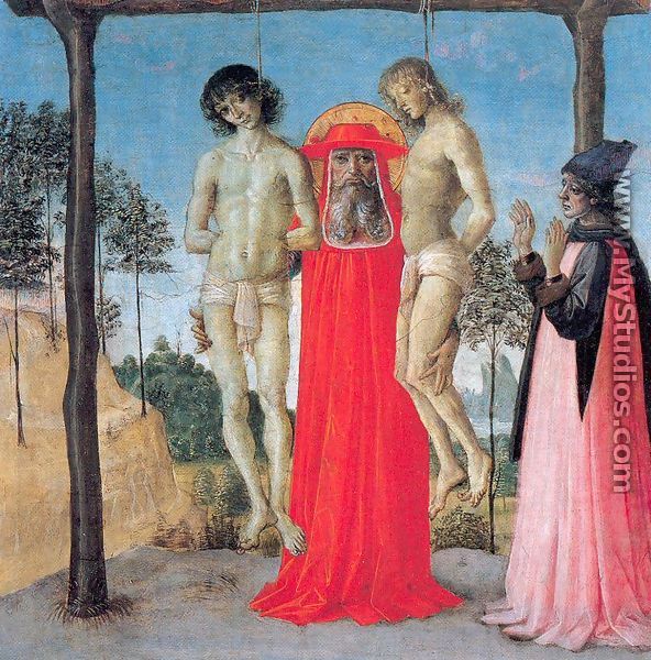 St. Jerome Supporting Two Men on the Gallows - Pietro Vannucci Perugino