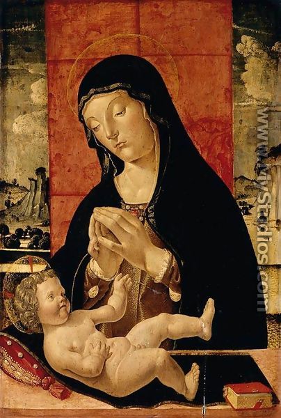 Madonna Adoring the Christ Child c. 1490 - Pietro da Vicenza