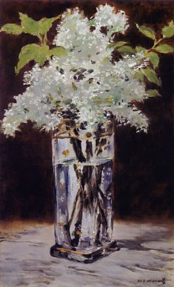 White Lilacs in a Crystal Vase