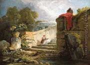 A Scene in the Grounds of the Villa Farnese, Rome c. 1765 - Hubert Robert