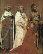 The Wilton Diptych - left panel featuring Richard II of England with his patron saints  1395 - French Unknown Masters
