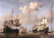 Calm- Dutch Ships Coming to Anchor 1665-70 - Willem van de, the Younger Velde