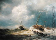 Ships in a Storm on the Dutch Coast 1854 - Andreas Achenbach