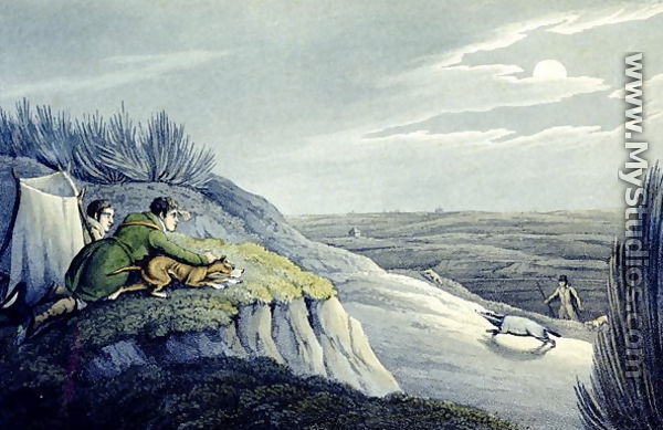 Badger Catching from the National Sports of Great Britain 1823 - Henry Thomas Alken