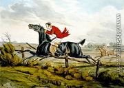 Straight Through the Fence, from 'Qualified Horses and Unqualified Riders', 1815 - Henry Thomas Alken