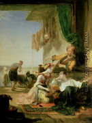 Lord Byron reposing in the house of a fisherman having swum the Hellespont, 1831 - Sir William Allan