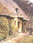 A Child at the Doorway of a Thatched Cottage - Helen Mary Elizabeth Allingham, R.W.S.
