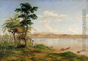 Town of Tete from the north shore of the Zambesi - Thomas Baines
