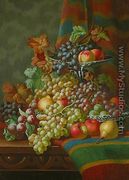 Still Life with Grapes on a Ledge - Charles Thomas Bale