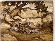 A Python Killing a Tiger - Antoine-louis Barye