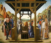 Nativity Scene with Saints James, Eustacius, Nicholas and Mark - Lazzaro Bastiani