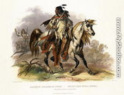 A Blackfoot Indian on Horseback, plate 19 from Volume 1 of 'Travels in the Interior of North America' - Karl Bodmer
