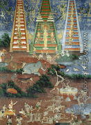 Buddha Descending from the Heaven of Thirty Three Gods - Cambodian School