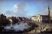 Dolo on the Brenta, with Church of St. Rocco and the Villa Zanon-Bon - (Giovanni Antonio Canal) Canaletto