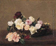 A Basket of Roses - Ignace Henri Jean Fantin-Latour