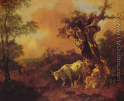 Landscape with a Woodcutter and Milkmaid - Thomas Gainsborough