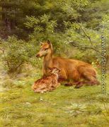 Doe And Fawn In A Thicket - Rosa Bonheur