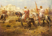 Arab Cavalry Approaching an Oasis - Adolf Schreyer