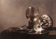 Still Life with Wine Glass and Silver Bowl - Pieter Claesz.