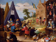 A Festival Of Monkeys (or Monkeys Dressed As Soldiers In An Encampment Near A Town) - David The Younger Teniers