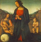 Madonna, an Angel and Little St John Adoring the Child (or Madonna del sacco) - Pietro Vannucci Perugino