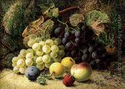 Grapes, Apples, A Plum, A Peach And A Strawberry, On A Mossy Bank - Oliver Clare