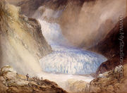 Glacier Du Rhone And The Garlingstock, Pass Of The Furca, Switzerland - William Callow