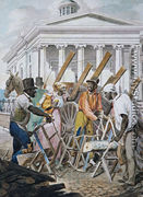 Black Sawyers Working in front of the Bank of Pennsylvania, Philadelphia - John Lewis Krimmel