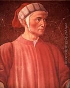 Dante Alighieri (1265-1321) detail of his bust, from the Villa Carducci series of famous men and women, c.1450 - Andrea Del Castagno