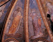 St Matthew and St Mark, from vault of the apse in the Chapel of St Tarasius, 1442 - Andrea Del Castagno