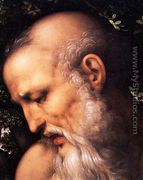 St. Jerome  (detail of the saint's head) - Cesare da Sesto