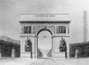 Design for the Arc de Triomphe with a wooded background - Circle of Chalgrin, Jean Francois Therese