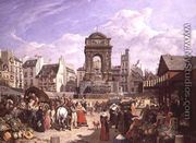 The Market and Fountain of the Innocents, Paris, 1823 - John James Chalon