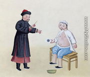 An Acupuncturist with his patient, c.1785 - Chinese School
