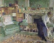 Marguerite Chapin in her Apartment with her dog, 1910 - Edouard  (Jean-Edouard) Vuillard