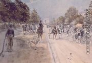 Carriages on the Champs Elysees - Georges Stein