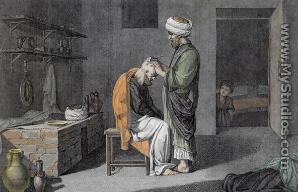 The Barber   from Volume II Arts and Trades of  Description of Egypt 1822 - Nicolas Jacques (after) Conte