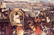 Detail from The Great City of Tenochtitlan 1945-52 - Diego Rivera