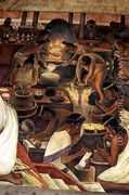 Zapotec people making gold and mosaic jewellery, part of the series, Epic of the Mexican People, 1929-35 - Diego Rivera